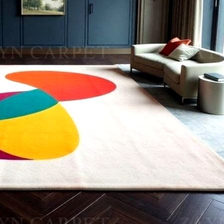 Handcrafted Geometric Color Block Contemporary Area Rug